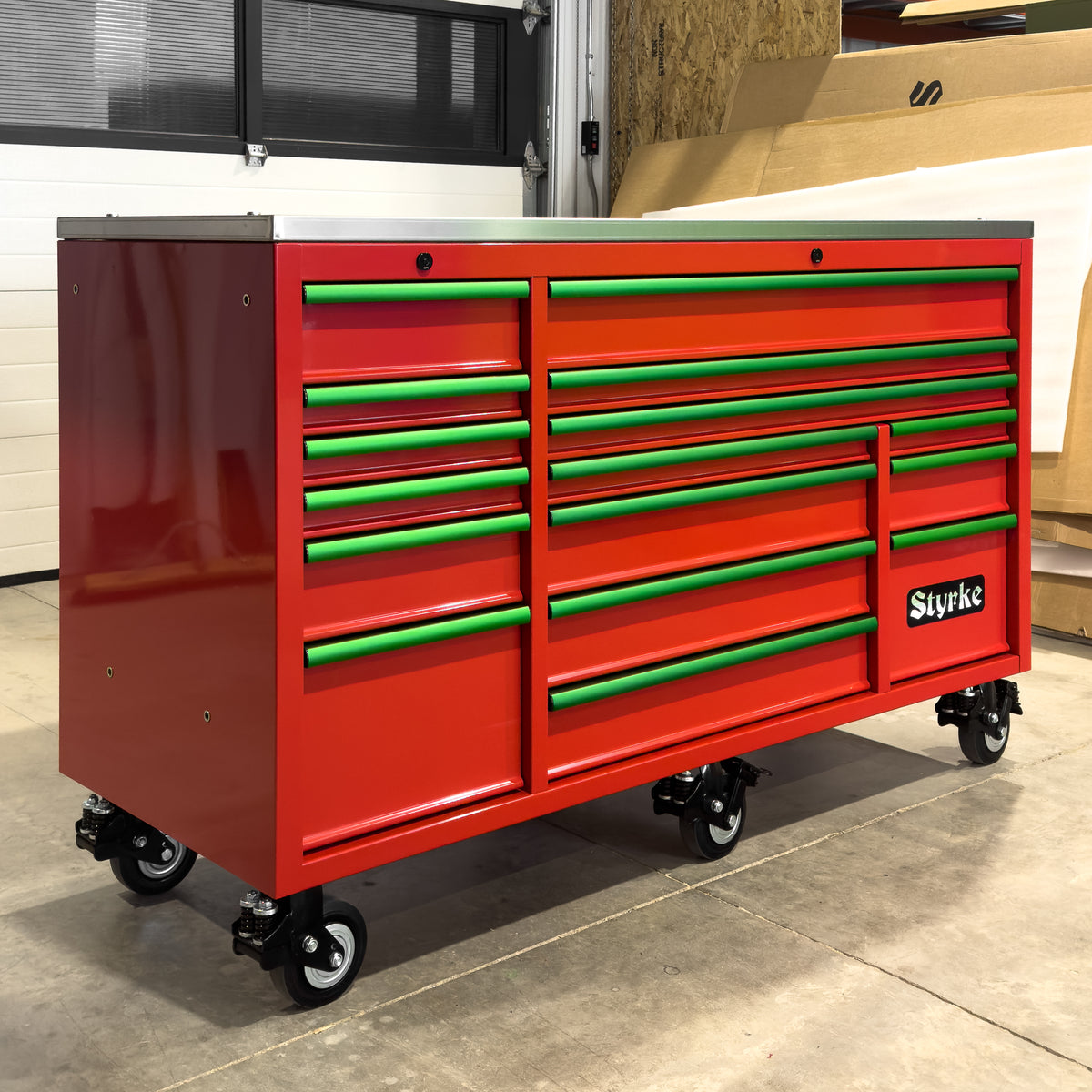 *SCRATCH AND DENT* Styrke 72" Tool Chest - Red/Red/Green